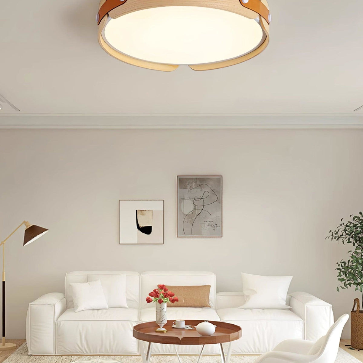 Scandinavian Iron Slim Low-Profile Ceiling Light 1-Light