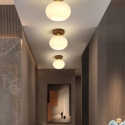 Modern Wood Solid Semi-Flush Ceiling Light 1-Light