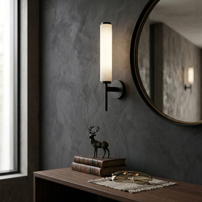 Modern Metal Faux Alabaster Wall Light