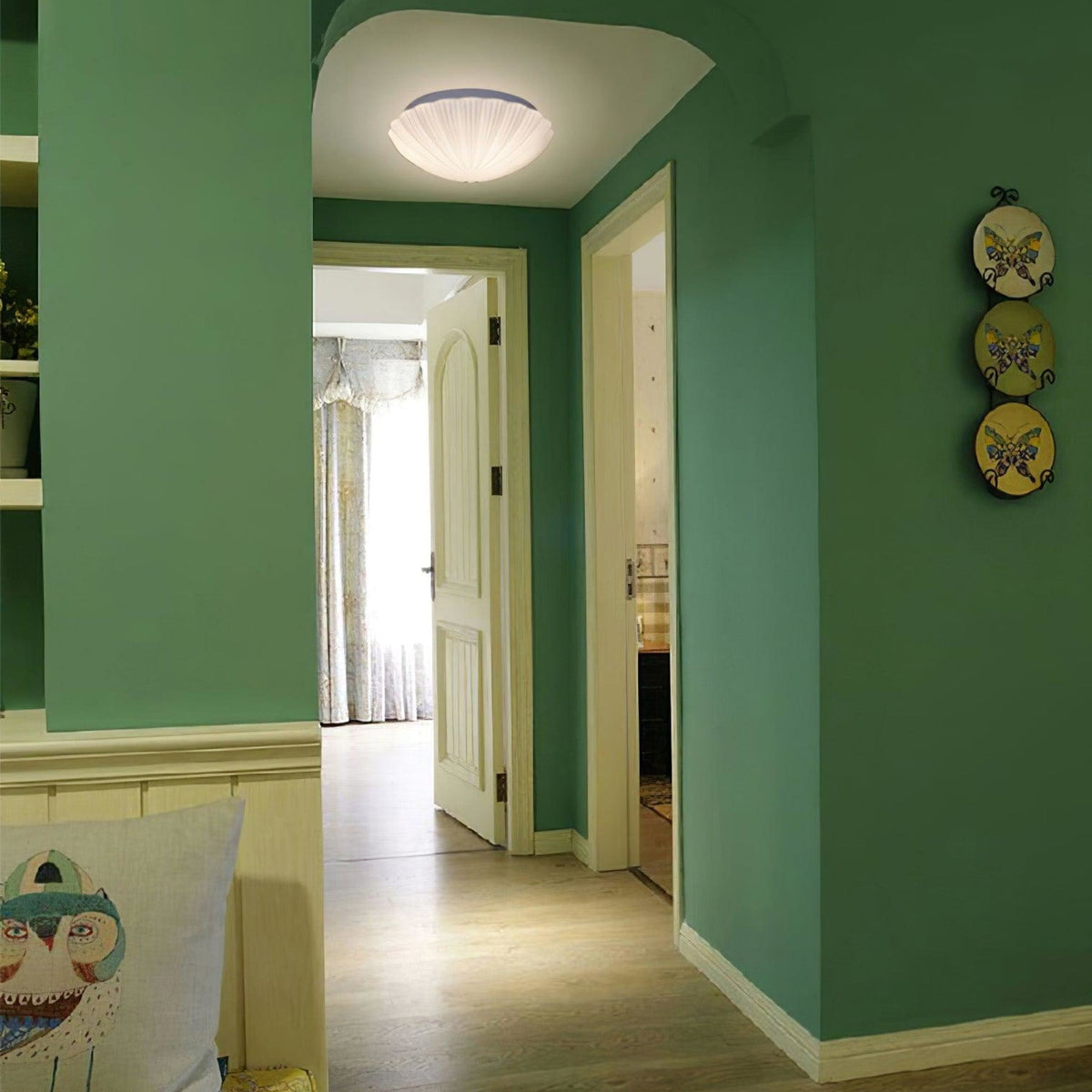 Modern Glass Flush Ceiling Light 1-Light