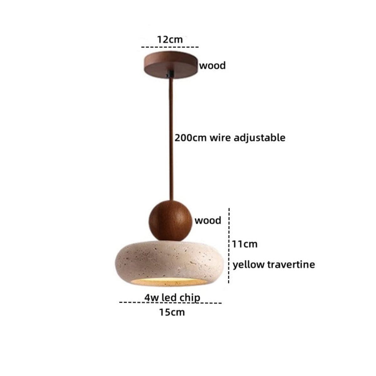 Modern Stone Pendant Light 1-Light