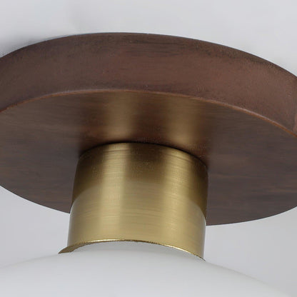 Modern Wood Solid Semi-Flush Ceiling Light 1-Light