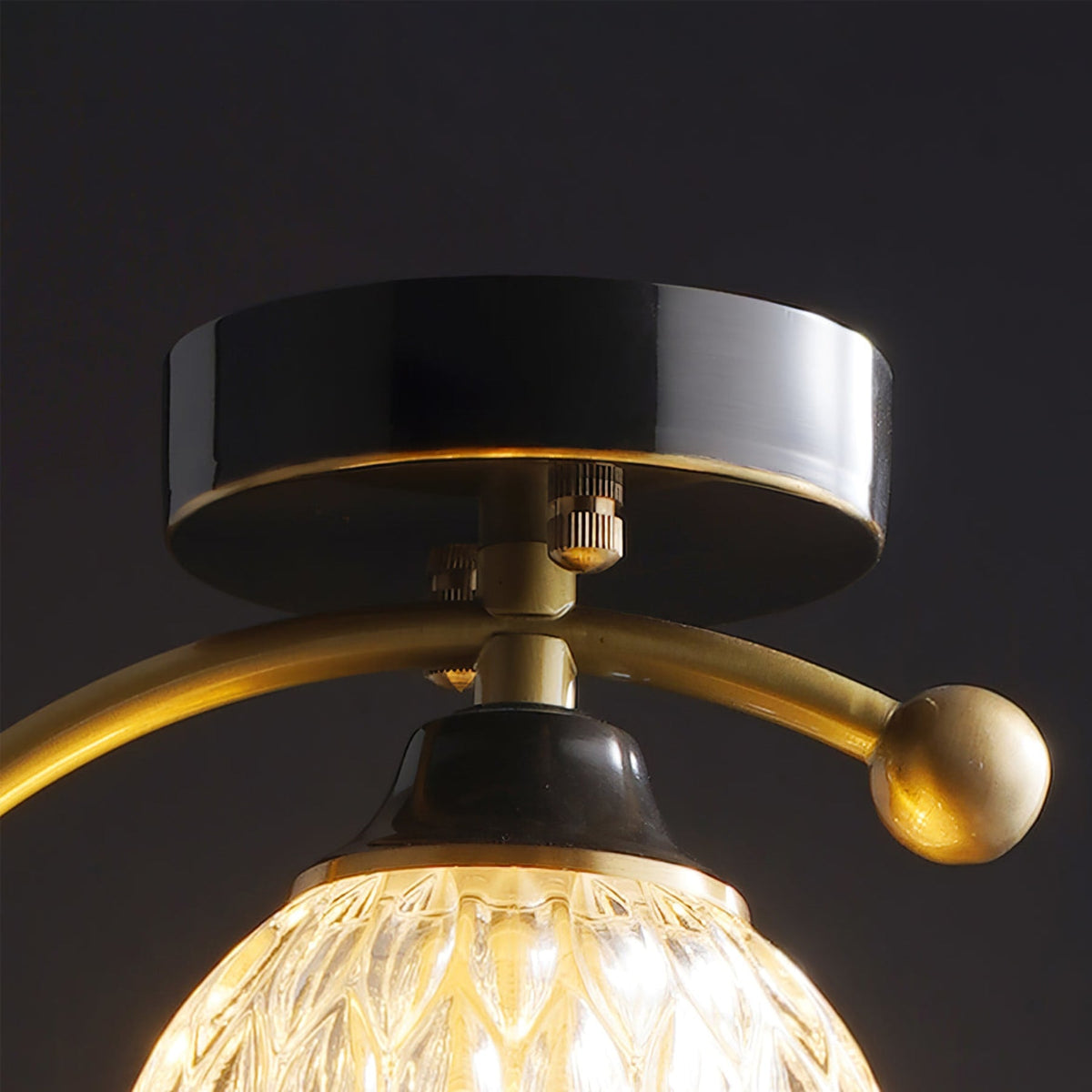 Modern Brass Solid Flush Ceiling Light 1-Light