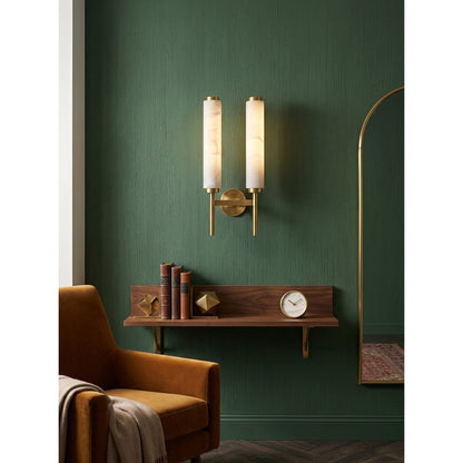 Modern Metal Faux Alabaster Wall Light