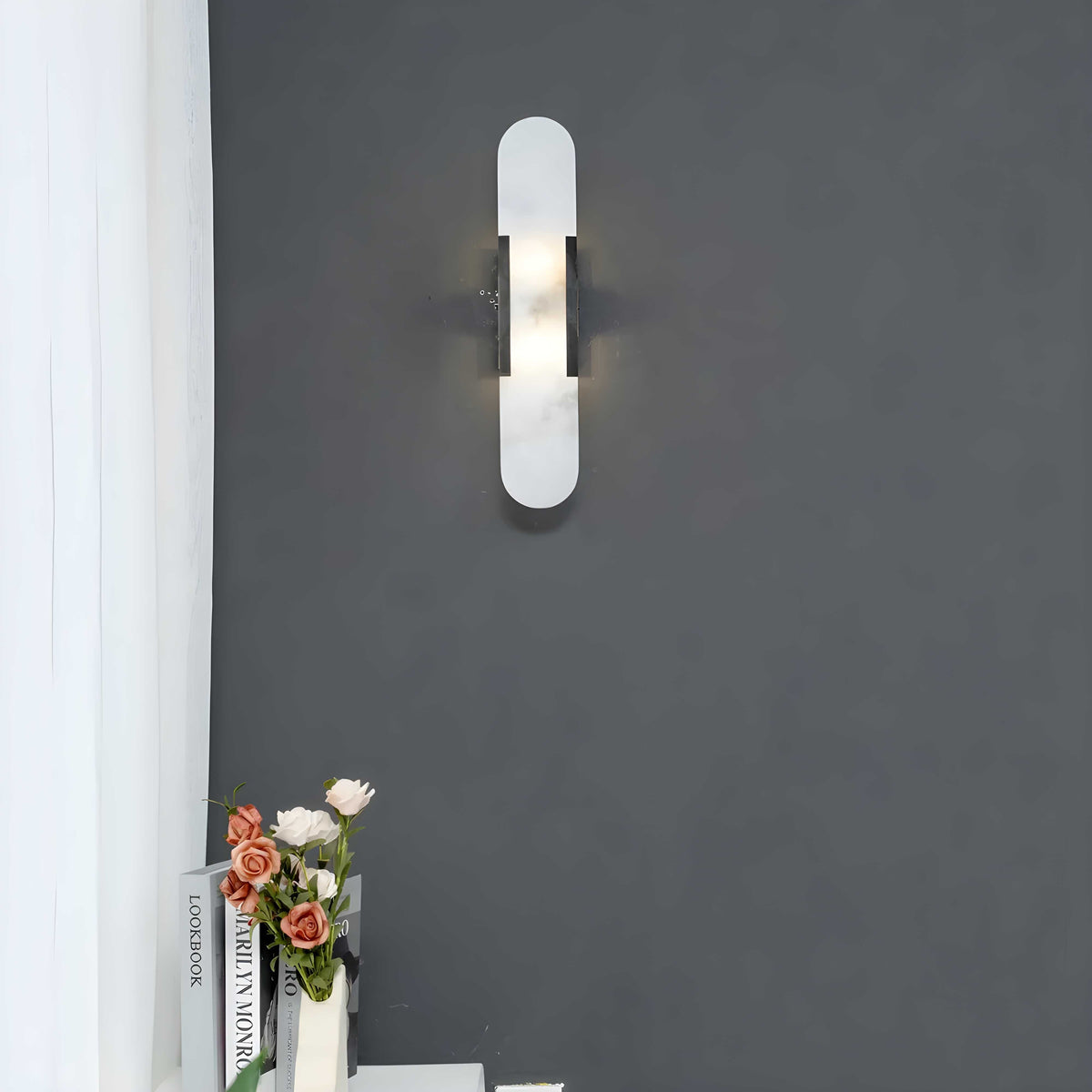 Scandinavian Alabaster Marble Wall Sconce LED 1-Light