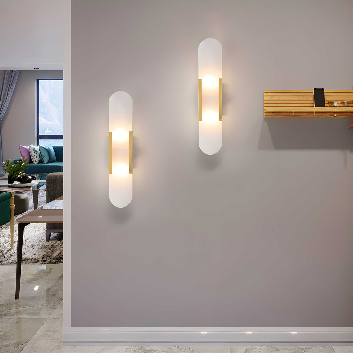Scandinavian Alabaster Marble Wall Sconce LED 1-Light