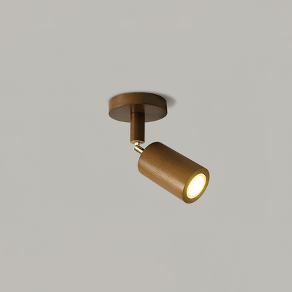 Japanese Wooden Adjustable LED Spotlight 1-Light