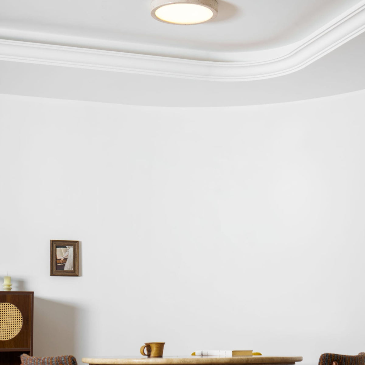 Modern Travertine Slim Profile Ceiling Light 1-Light