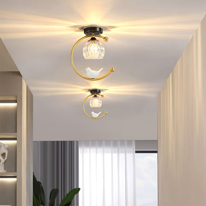 Modern Brass Solid Flush Ceiling Light 1-Light