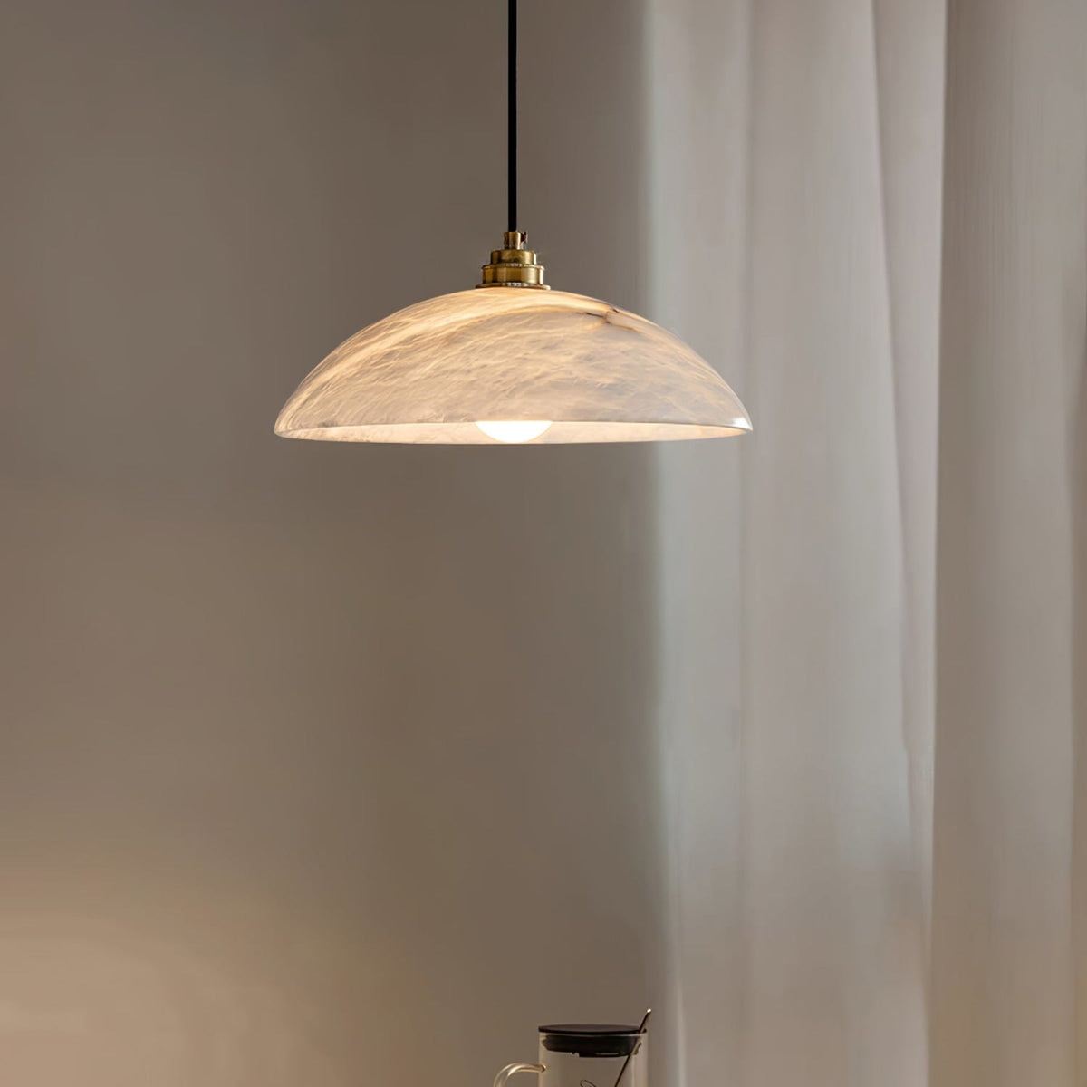 Modern Marble Copper Pendant Light 1-Light
