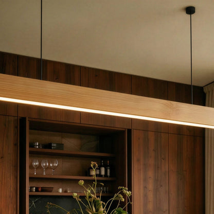 Minimalist Wood Daylight Pendant Light 1-Light