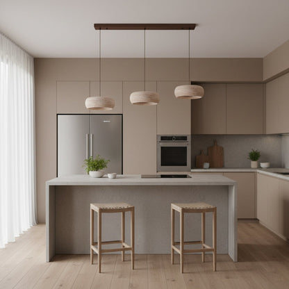 Modern Travertine Dimmable Remote Pendant Light