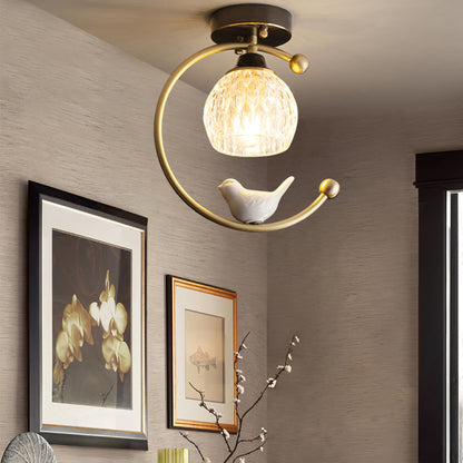 Modern Brass Solid Flush Ceiling Light 1-Light