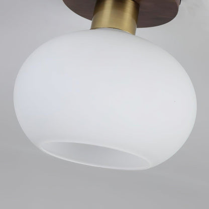 Modern Wood Solid Semi-Flush Ceiling Light 1-Light