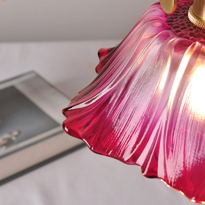 Retro Glass Fluted Shade Pendant Light 1-Light
