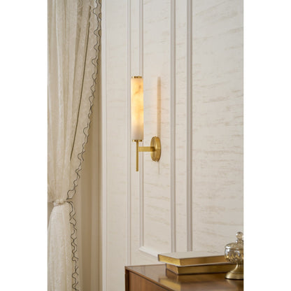 Modern Metal Faux Alabaster Wall Light