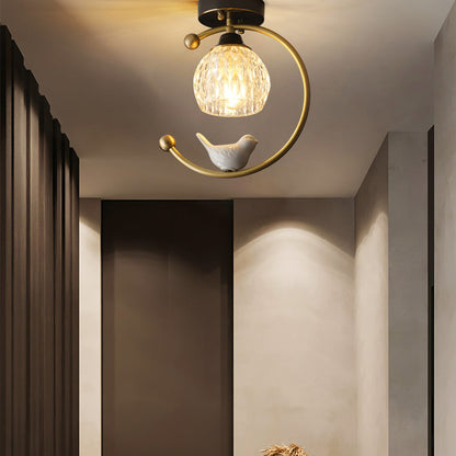 Modern Brass Solid Flush Ceiling Light 1-Light