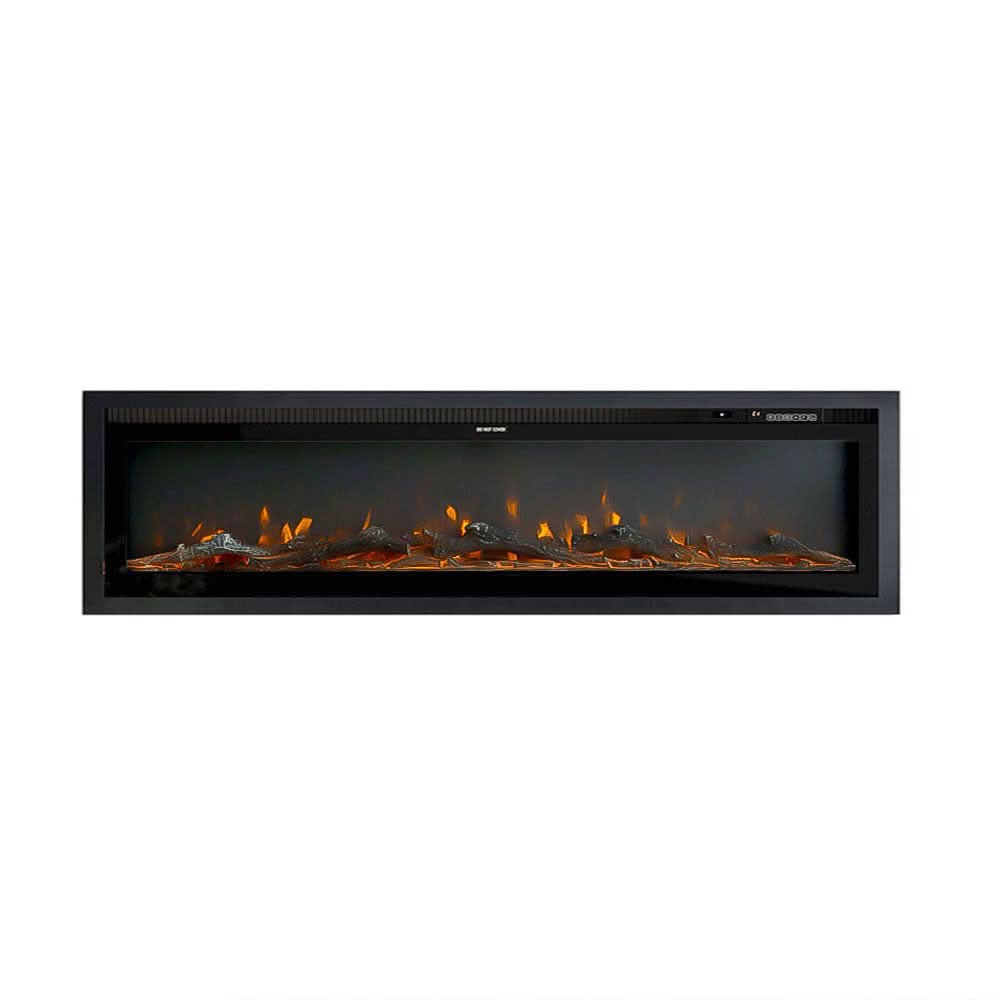Slim Wall Mounted Electric Fireplace 40/50/60 Inch – 12 Flame Colours, Thermostat & Remote Control