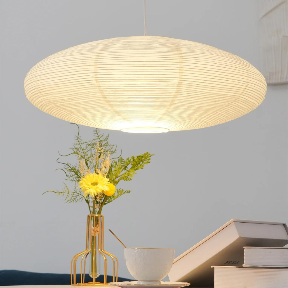 Japandi Paper Xuan Shade Pendant Light 1-Light