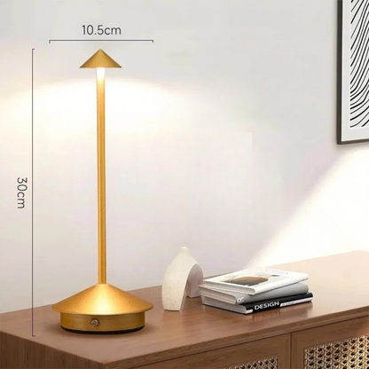 Contemporary Aluminium Cone LED Rechargeable Table Lamp 1-Light