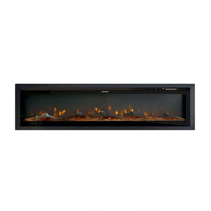 Slim Wall Mounted Electric Fireplace 40/50/60 Inch – 12 Flame Colours, Thermostat & Remote Control