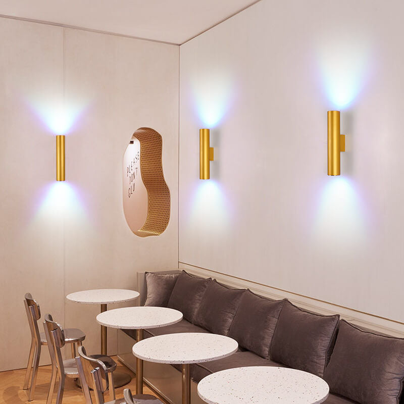 Contemporary Cylindrical LED 2-Light Wall Sconce