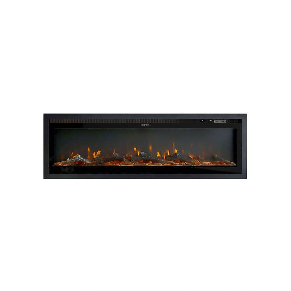 Slim Wall Mounted Electric Fireplace 40/50/60 Inch – 12 Flame Colours, Thermostat & Remote Control