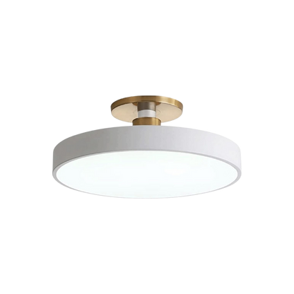 Contemporary Brass Round LED Ceiling Light 1-Light