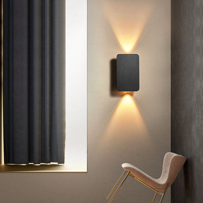 Scandinavian Minimalist Glass Rectangular LED Wall Sconce Light 2-light