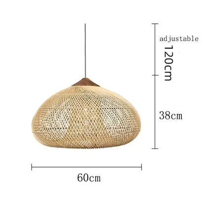 Contemporary Rattan Woven Dome Pendant Light 1-Light
