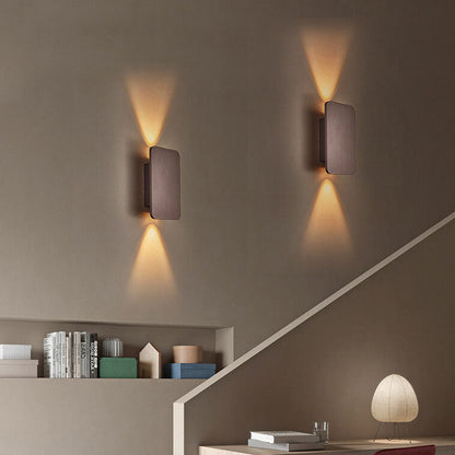 Scandinavian Minimalist Glass Rectangular LED Wall Sconce Light 2-light