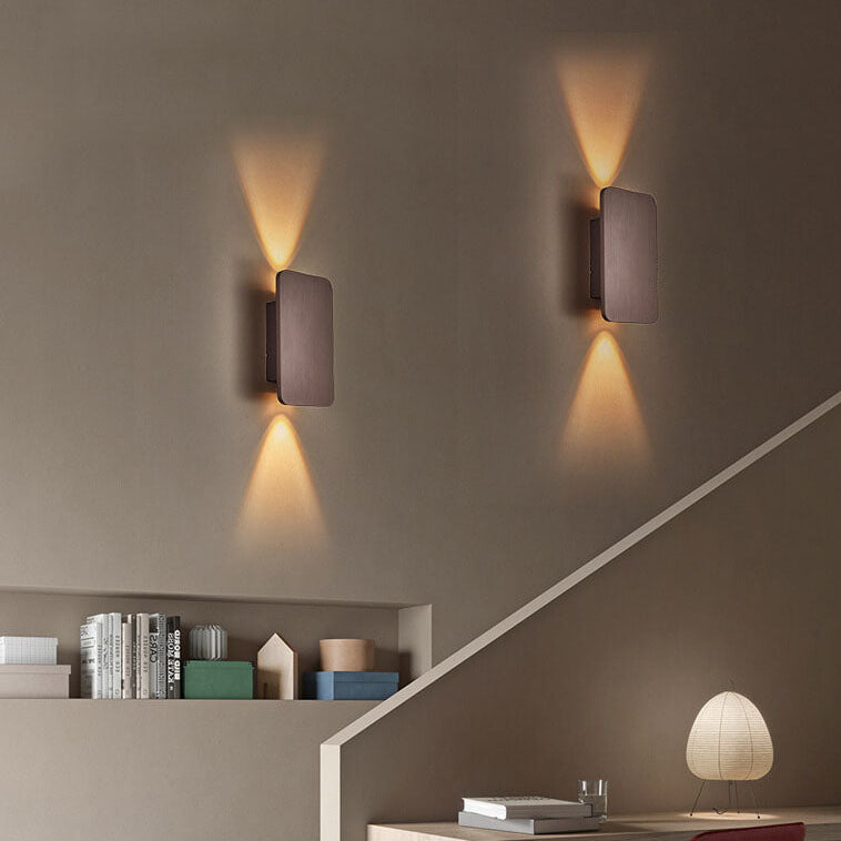 Scandinavian Minimalist Glass Rectangular LED Wall Sconce Light 2-light