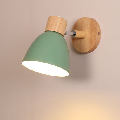 Modern Minimalist Wooden Cone LED Wall Sconce | 1-Light
