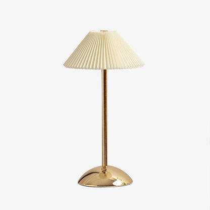 Nordic Brass Pleated Fabric Cone Table Light | 1-Light