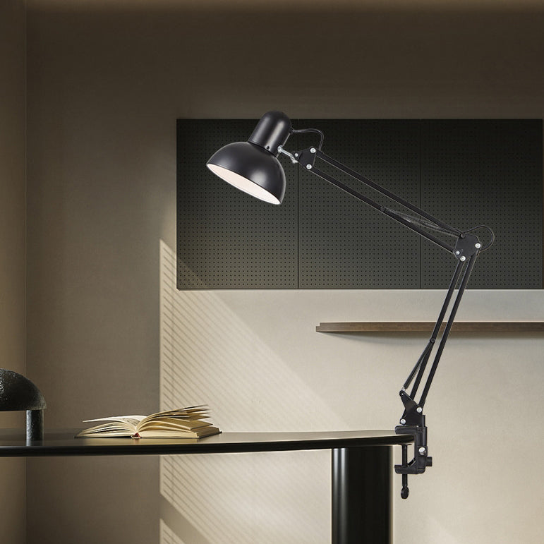 Contemporary Minimalist Adjustable Metal LED Table Lamp | 1-Light Clip-On