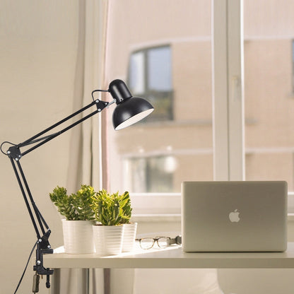 Contemporary Minimalist Adjustable Metal LED Table Lamp | 1-Light Clip-On