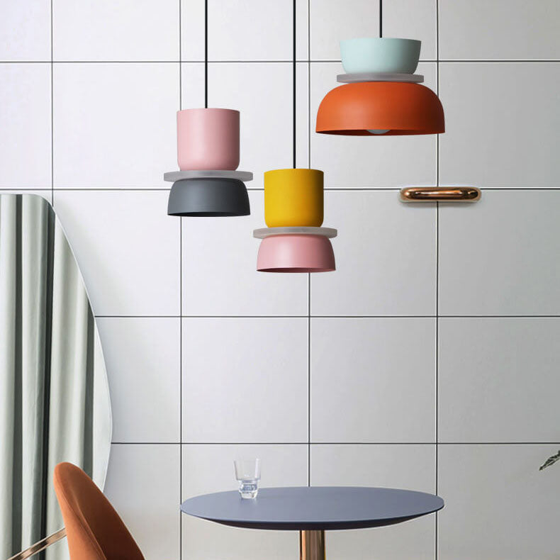 Scandinavian Zinc Alloy Dual-tone Dome Pendant Light LED 1-light