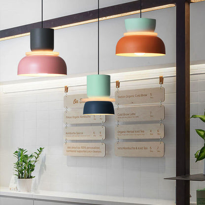 Scandinavian Zinc Alloy Dual-tone Dome Pendant Light LED 1-light