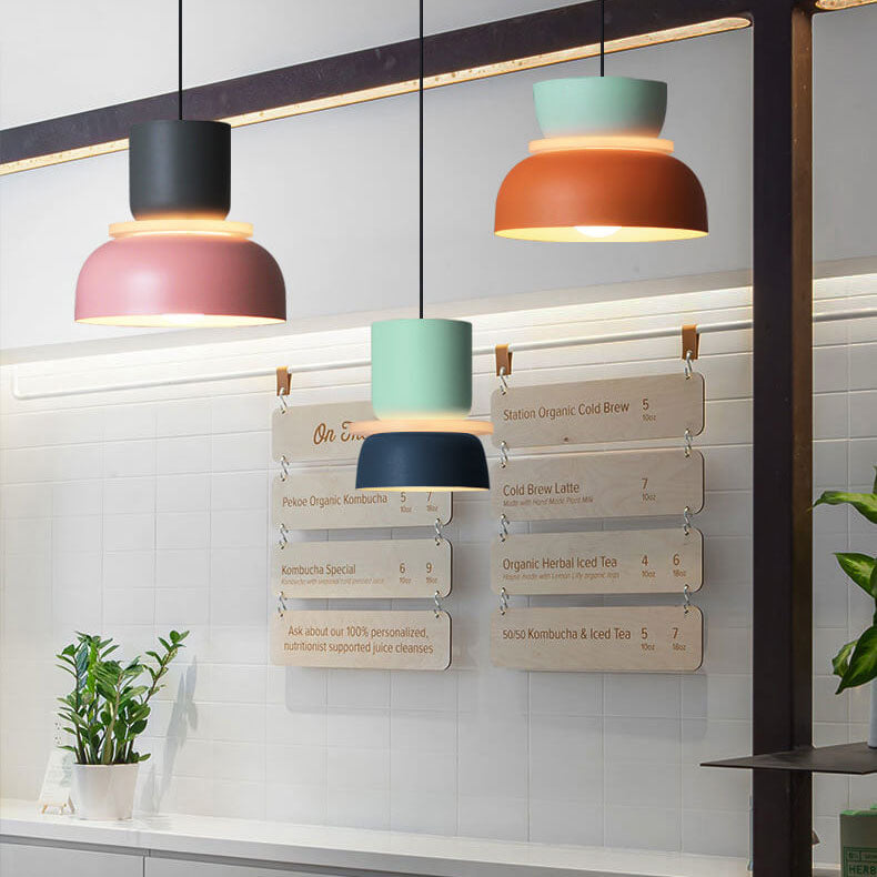 Scandinavian Zinc Alloy Dual-tone Dome Pendant Light LED 1-light