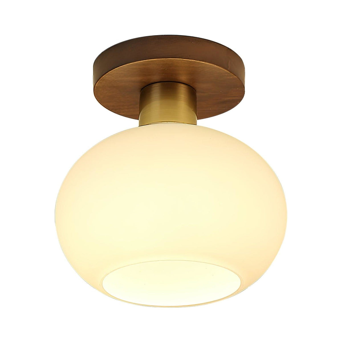 Modern Wood Solid Semi-Flush Ceiling Light 1-Light