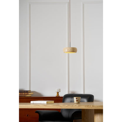 Modern Travertine Dimmable Remote Pendant Light