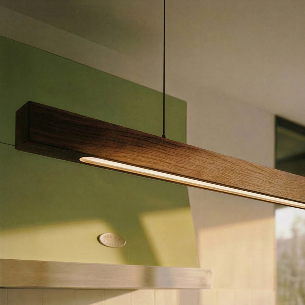 Minimalist Wood Daylight Pendant Light 1-Light