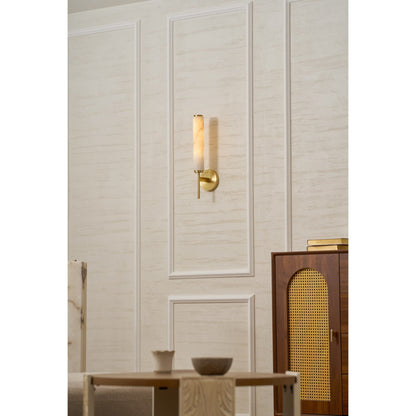 Modern Metal Faux Alabaster Wall Light