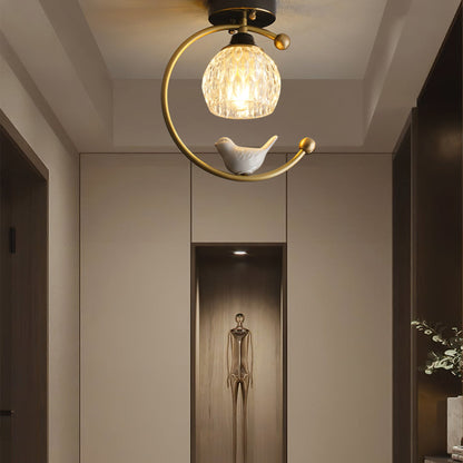 Modern Brass Solid Flush Ceiling Light 1-Light