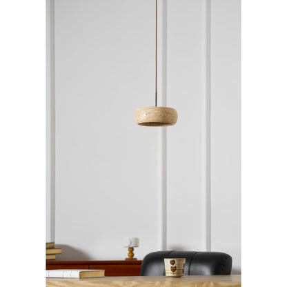 Modern Travertine Dimmable Remote Pendant Light