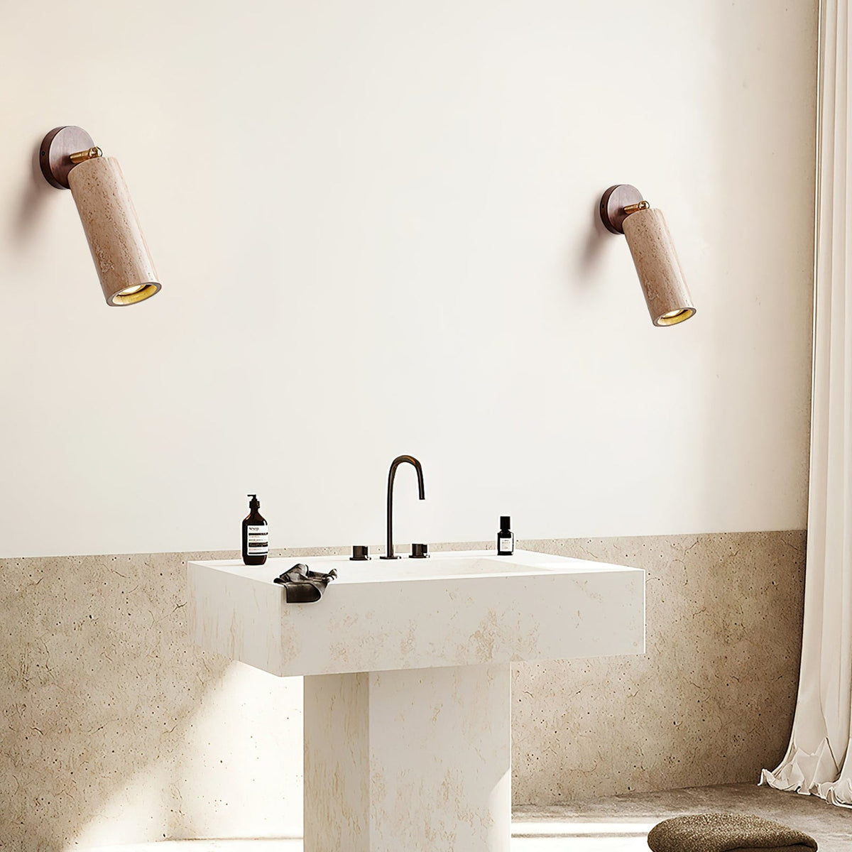Modern Travertine Ø6.5 Wall Light 1-Light