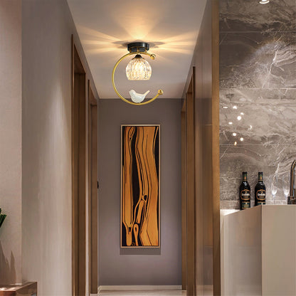 Modern Brass Solid Flush Ceiling Light 1-Light
