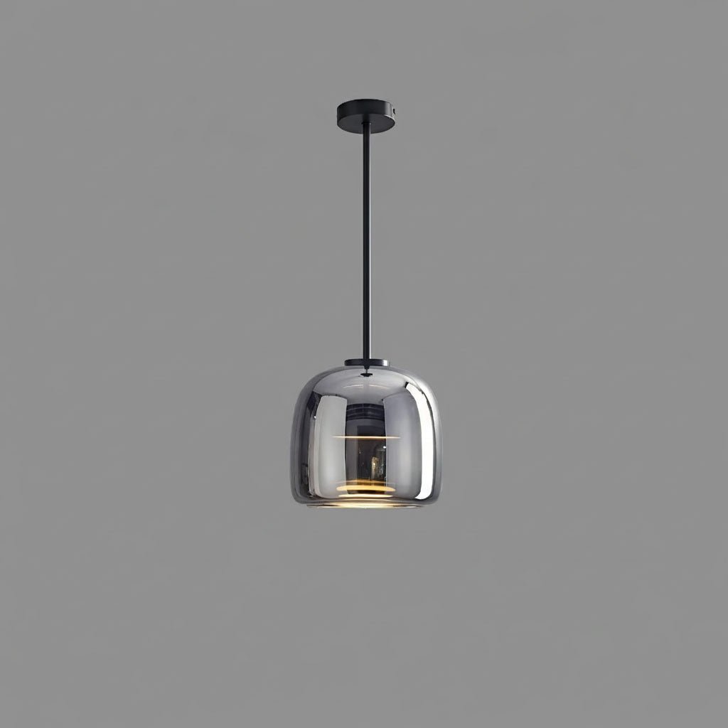 Contemporary Glass Black Cord Pendant Light 1-Light