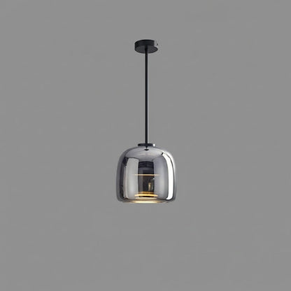 Contemporary Glass Black Cord Pendant Light 1-Light