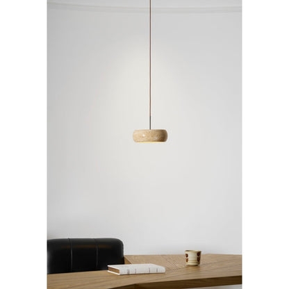 Modern Travertine Dimmable Remote Pendant Light